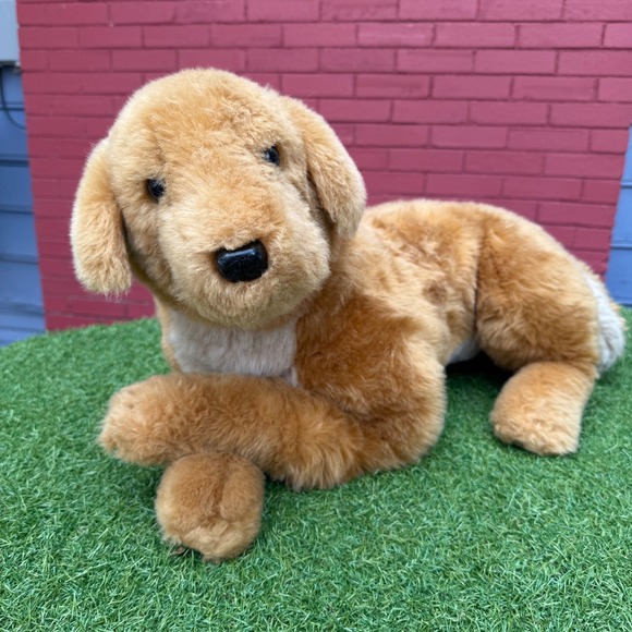 Ditz Designs Golden Retriever Plush Dog Red Collar Stuffed Animal Toy 33" - Picture 1 of 10